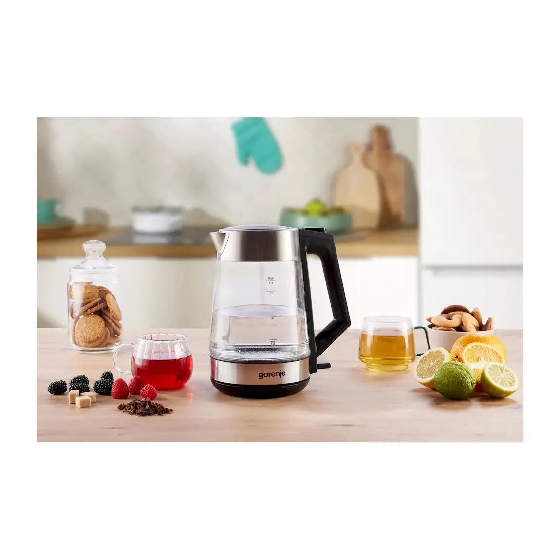 Gorenje | Kettle | K17OGS | 2.2 kW | 1.7 L | Glass | Metal | Silver