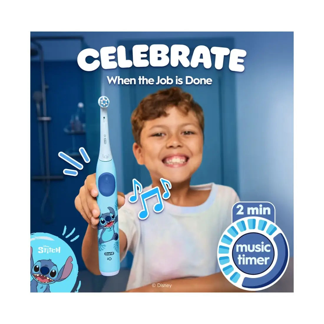 Oral-B | Electric Toothbrush with Travel Case, 6Y+ | iO Kids Disney Stitch | Rechargeable | For kids