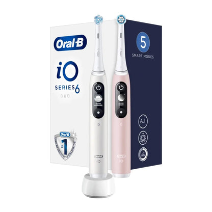 Oral-B | Electric Toothbrush | iO6 DuoPack | Rechargeable | White/Pink