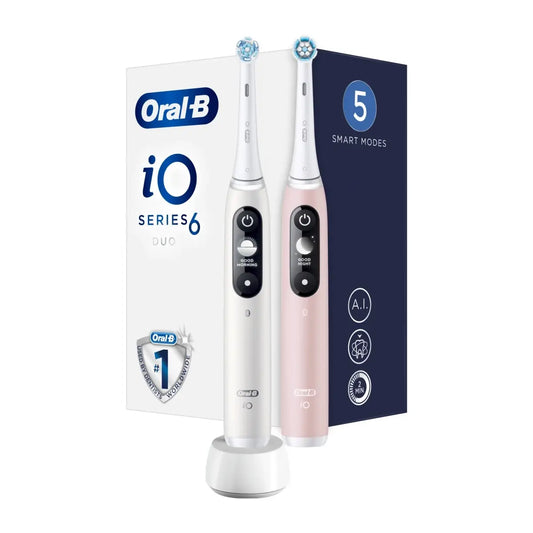 Oral-B | Electric Toothbrush | iO6 DuoPack | Rechargeable | White/Pink