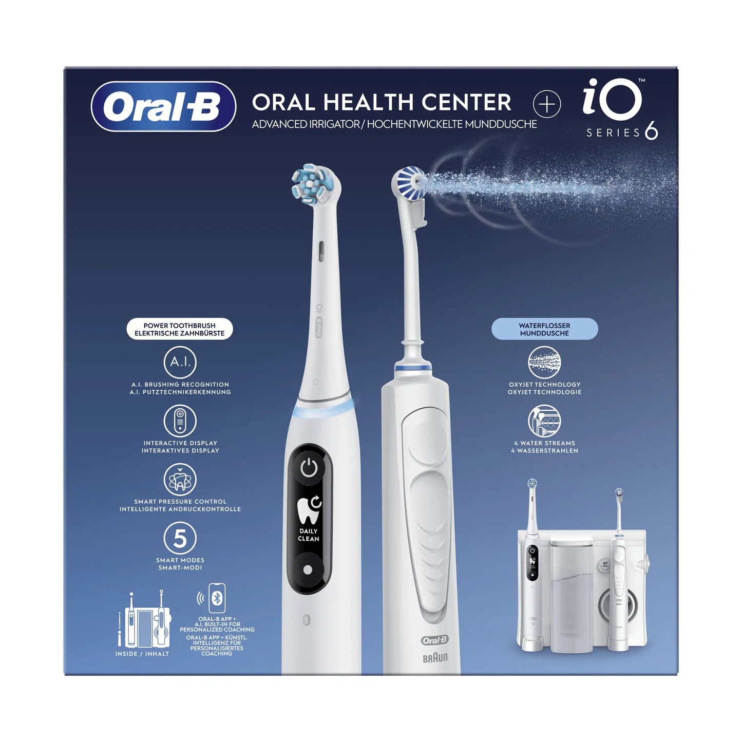 Oral-B | Electric Toothbrush | iO6 & OxyJet | Rechargeable | White