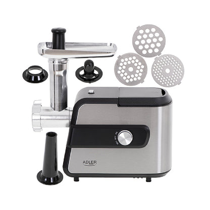 Adler | AD 4813 | Meat mincer with a shredder | 2000W max | 1 kg/min | 2 speeds | Silver/Black