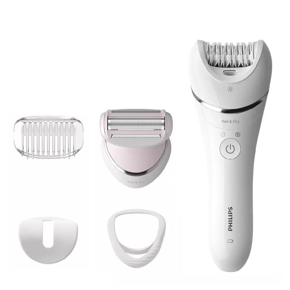 Philips | BRE710/00 | Epilator | Series 8000 | Cordless | Wet & Dry | 2 speeds | 32 tweezers | White / Pink