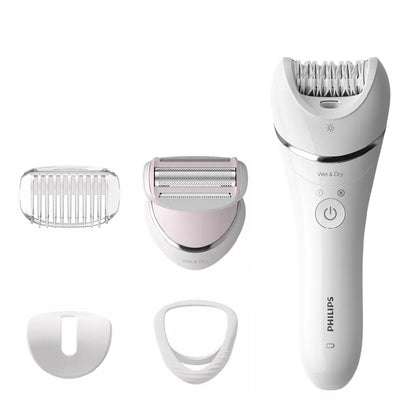 Philips | BRE710/00 | Epilator | Series 8000 | Cordless | Wet & Dry | 2 speeds | 32 tweezers | White / Pink