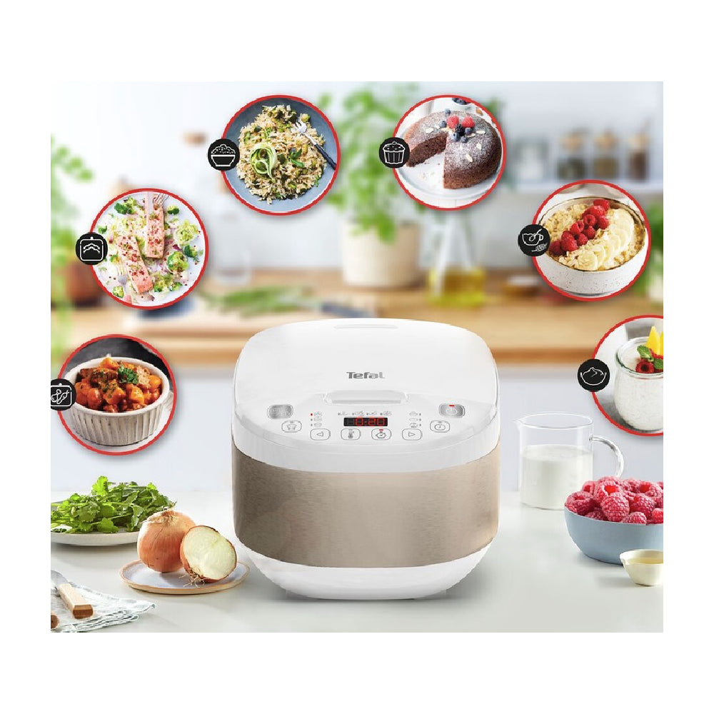 Tefal | RK622130 | Multi cooker | Simply Cook Plus | 750W | 4L | 12 programmes | Timer | White / Silver