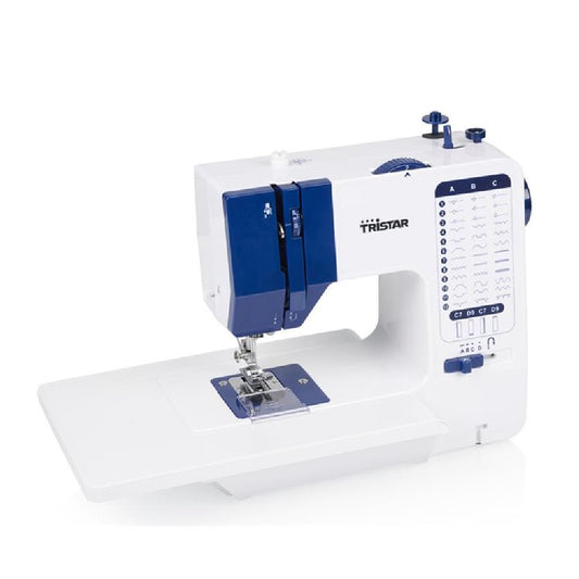 Tristar | SM-6005 | Sewing machine | 38 stitches | 1 buttonhole | Free arm | White / Blue