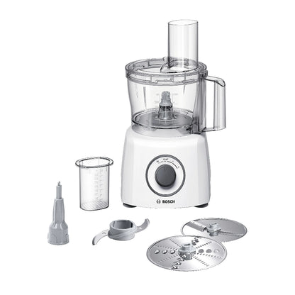 Bosch | MCM3110W | Food processor | MultiTalent 3 | 800W | 2.3L | 2 speeds | White / Grey