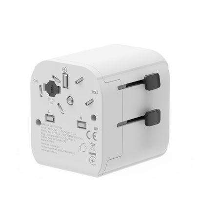 Gembird | Travel Power Plug Adapter | TPA-EU2A12-01-W | USB-A | White