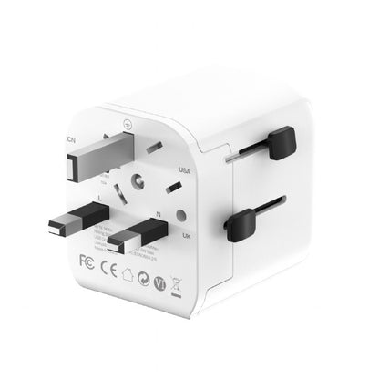 Gembird | Travel Power Plug Adapter | TPA-EU2A12-01-W | USB-A | White