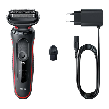 Braun | 51-R1000s | Shaver | Series 5 | Cordless | Wet & Dry | AutoSense | Black / Red