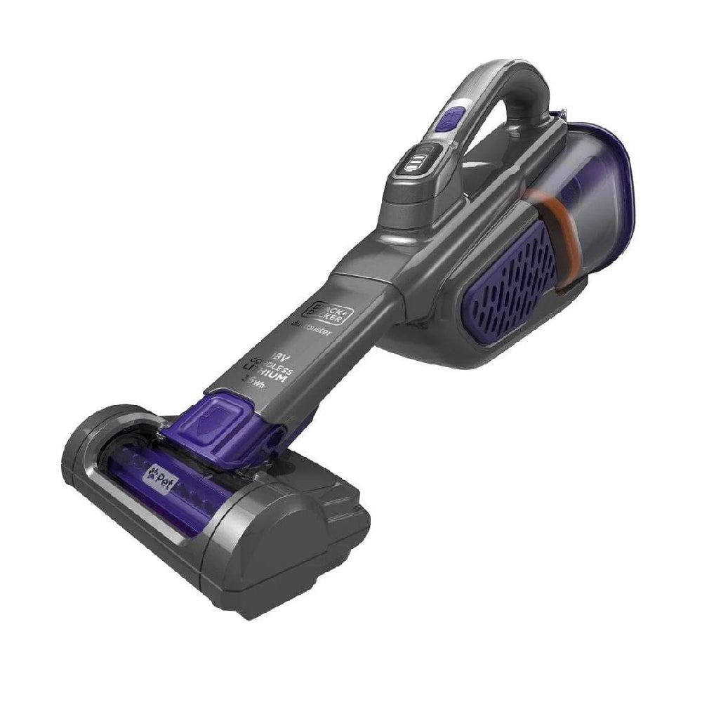 BLACK+DECKER | BHHV520BFP | Handheld Vacuum Cleaner | DustBuster Pet | Cordless | 35 AW | 0.7L | 21 min autonomy | Blue / Grey