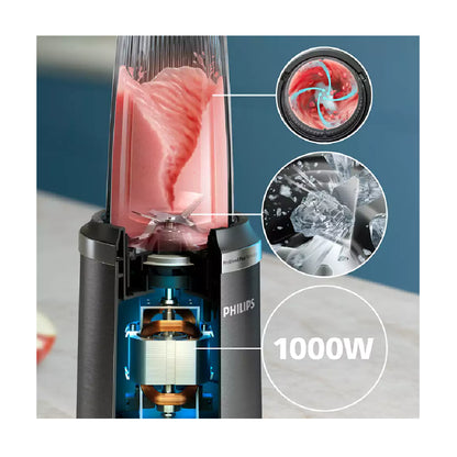 Philips | HR2767/00 | Personal Blender | Tabletop | 1000W | Tritan Jars 0.3L + 0.5L + 0.7L | Pulse & Ice crush | Black