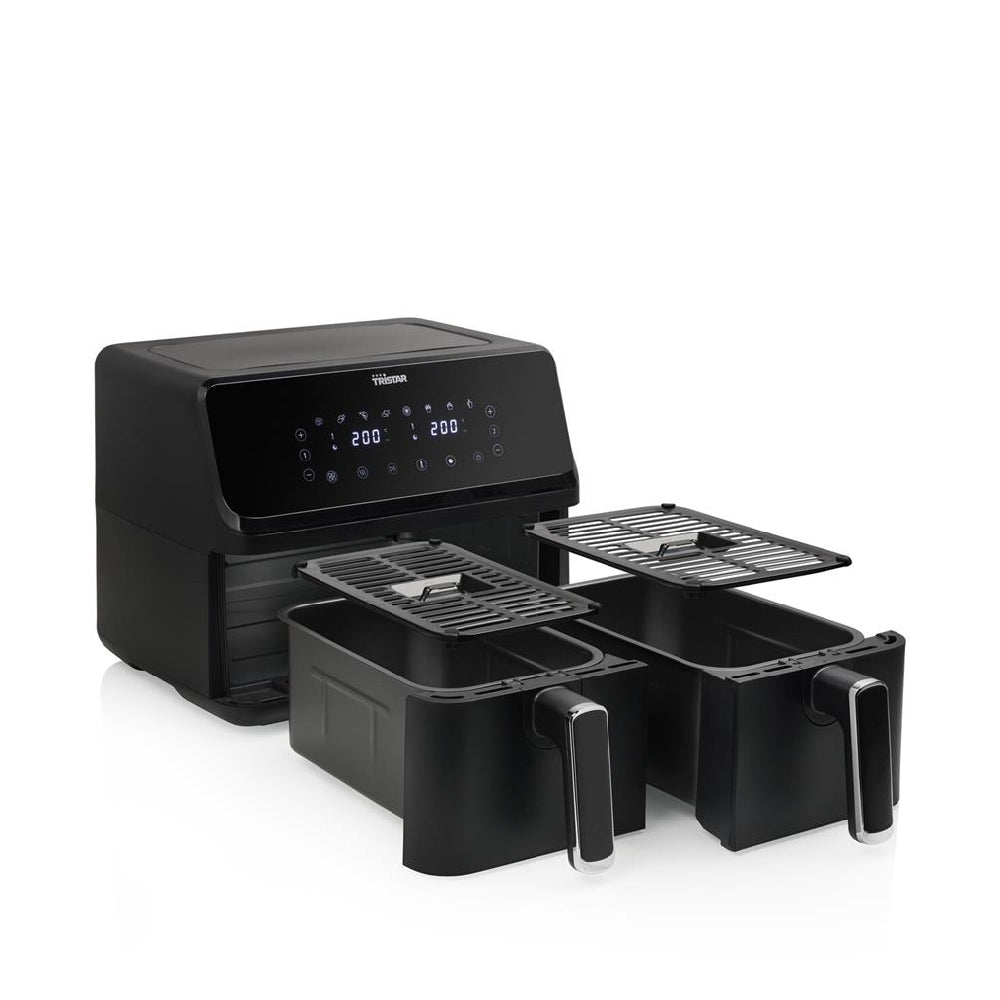 Tristar | FR-9026 | Double Basket Airfryer | 2700W | 8L (2x 4L) | 8 programs | Digital touch panel | Black