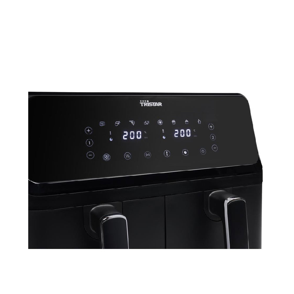 Tristar | FR-9026 | Double Basket Airfryer | 2700W | 8L (2x 4L) | 8 programs | Digital touch panel | Black