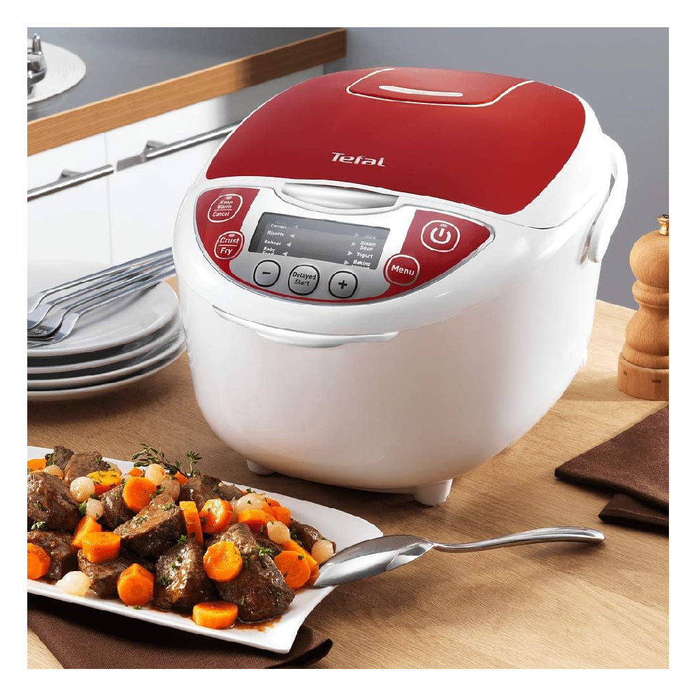 Tefal | RK705138 | Multi cooker | MultiCook Pro | 12 programs | 5-layer Ceramic Bowl | Electronic | Red / White