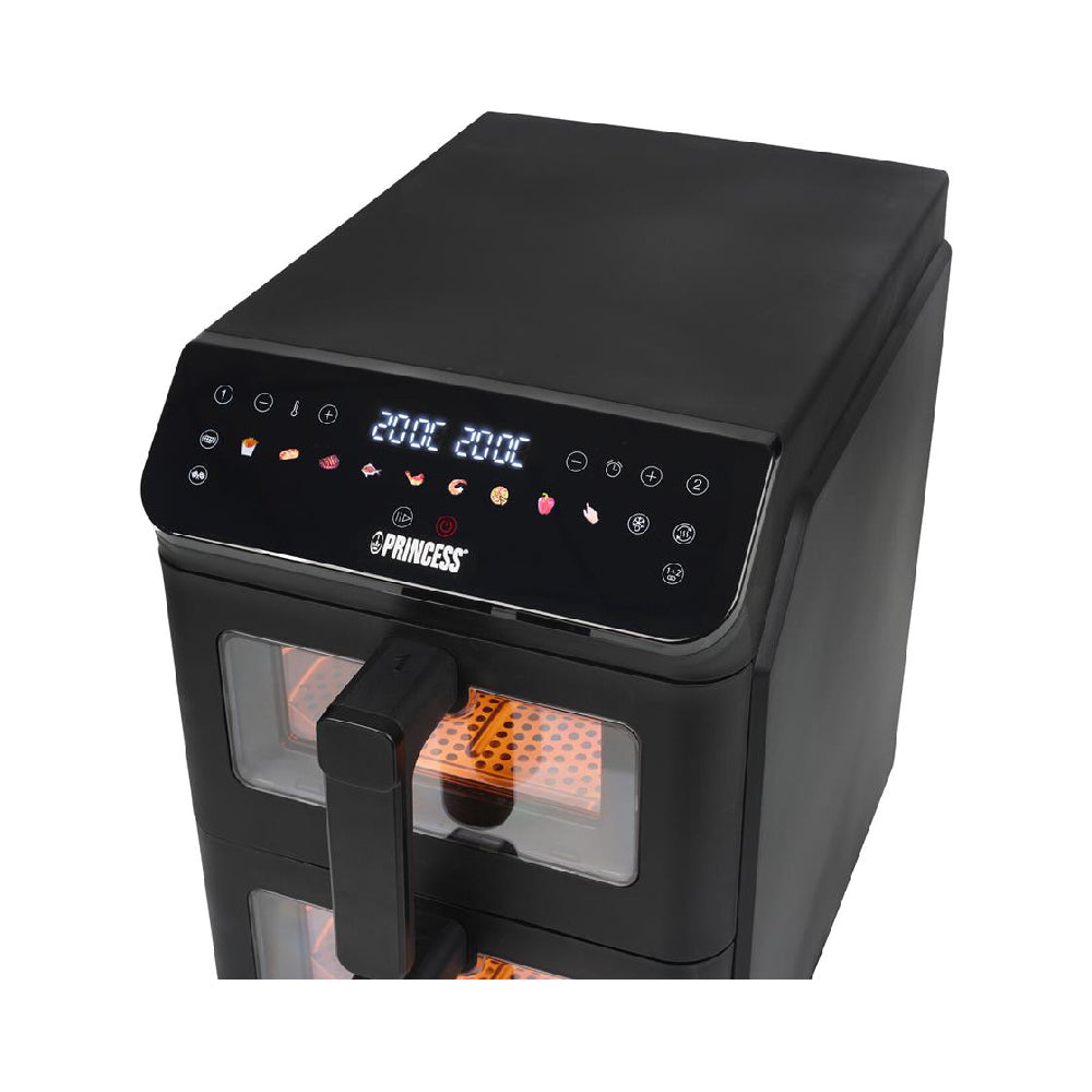 Princess | 182490 | Double Stack Airfryer | Vertical Design | 3000W | 11.2L (2x 5.6L) | 11 programs | Black