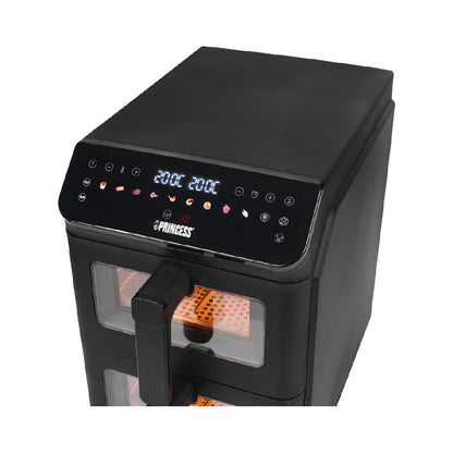 Princess | 182490 | Double Stack Airfryer | Vertical Design | 3000W | 11.2L (2x 5.6L) | 11 programs | Black