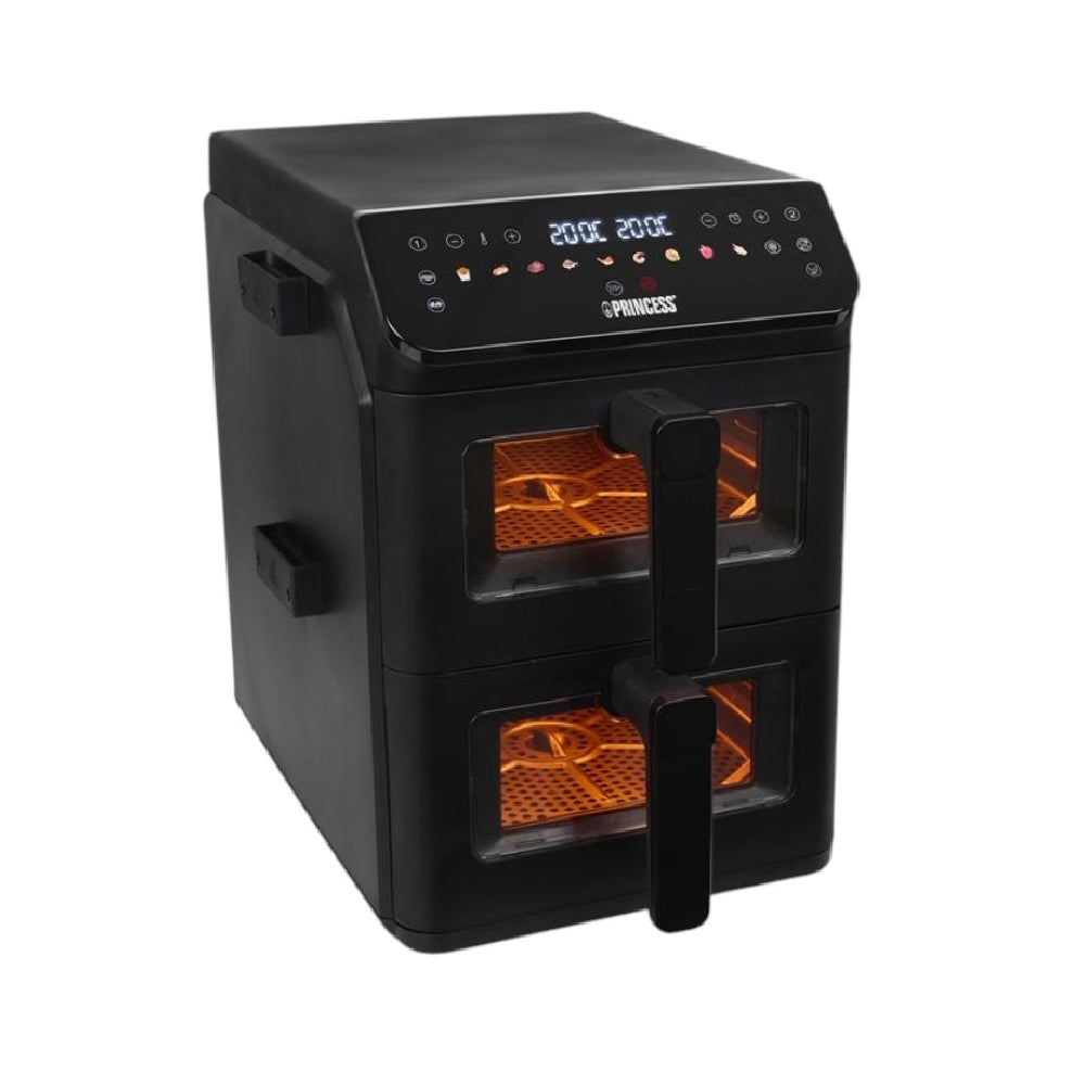 Princess | 182490 | Double Stack Airfryer | Vertical Design | 3000W | 11.2L (2x 5.6L) | 11 programs | Black