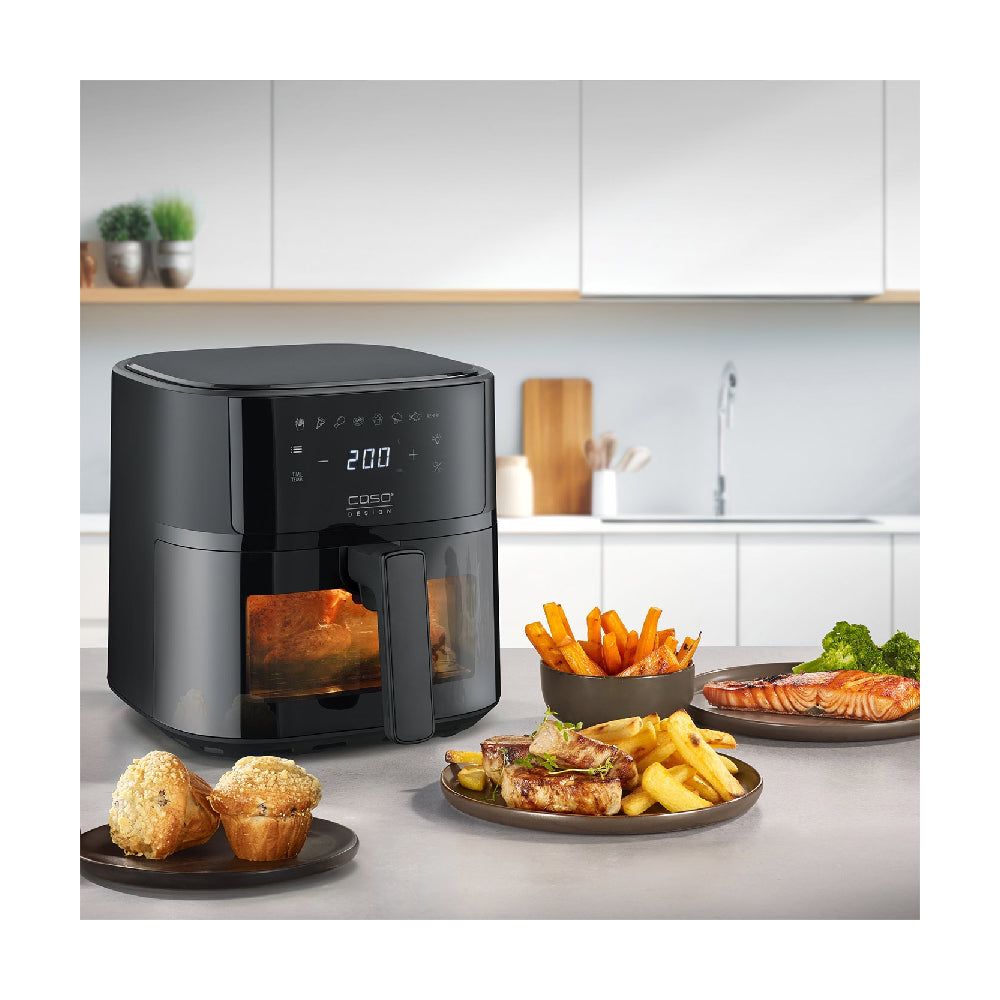 Caso | 03185 AirFry 6.0 | Airfryer | Designer Series | 1700W | 6L | 8 programs | 38 dB Ultra-Quiet | Black