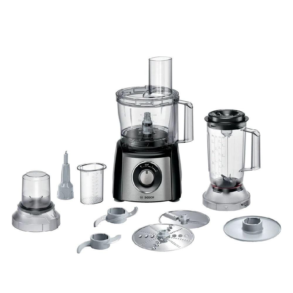 Bosch | MCM3PM386 | Food processor | MultiTalent 3 | 900W | Bowl 2.3L | Blender 1L | Black / Silver