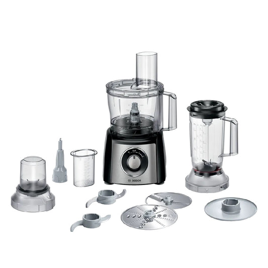 Bosch | MCM3PM386 | Food processor | MultiTalent 3 | 900W | Bowl 2.3L | Blender 1L | Black / Silver