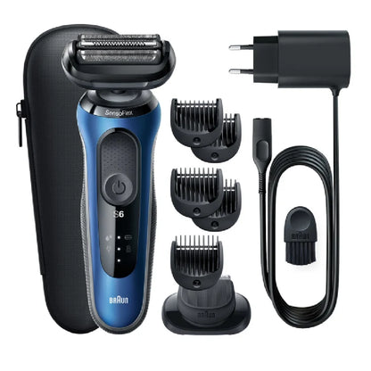 Braun | 61-B1500s | Shaver | Series 6 | Wet & Dry | AutoSense | EasyClick | Autonomy 50 min | Blue / Black
