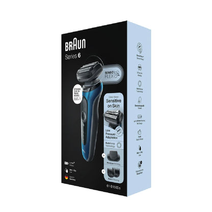Braun | 61-B1500s | Shaver | Series 6 | Wet & Dry | AutoSense | EasyClick | Autonomy 50 min | Blue / Black