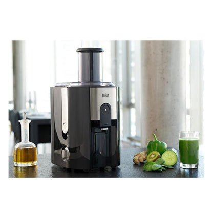 Braun | J500 Black | Juicer | 900W | 75mm Chute | 2 speeds | Anti-drip | Black