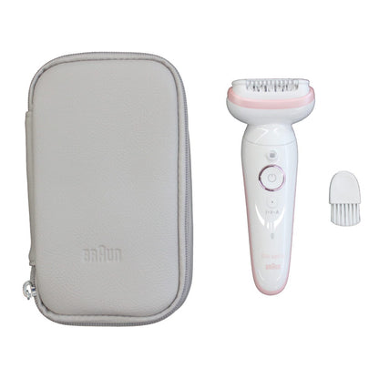 Braun | SES9000 | Epilator | 40 tweezers | 2 speeds | Wet & Dry | Operating time 50 min | White / Pink