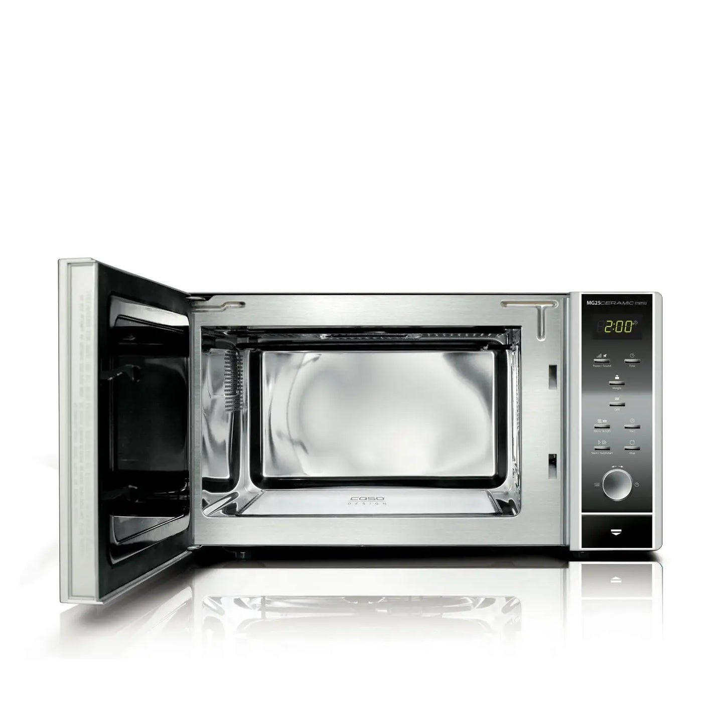 CASO Design | Microwave oven with Grill | MG25 Ceramic menu | 25 L | 900 W | Black | Silver