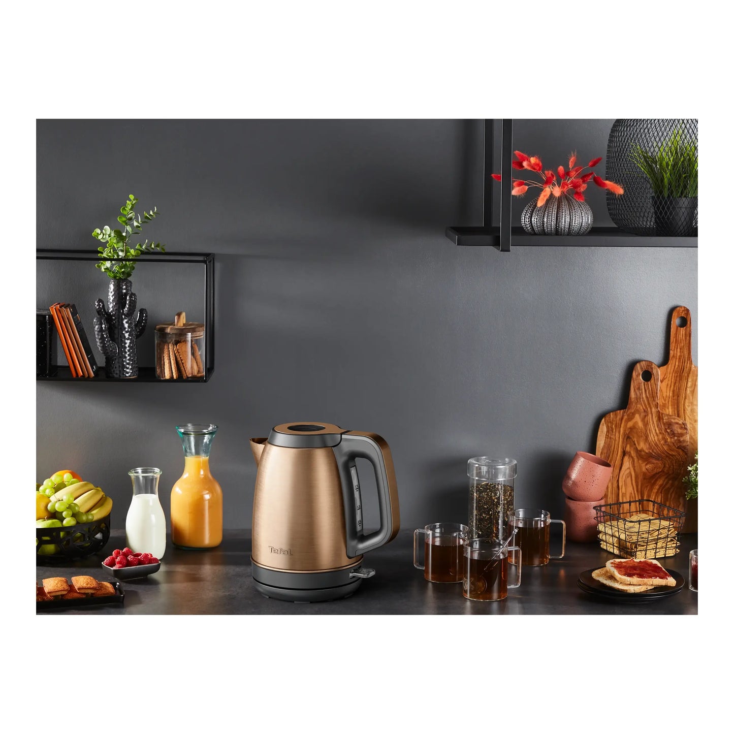 TEFAL | Kettle | KI280G10 | Electric | 2.4 kW | 1.7 L | Black | Gold