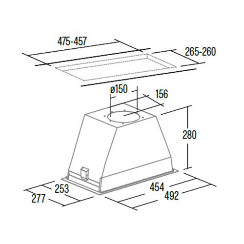 CATA | Cooker Hood | GL 45 X | Silver