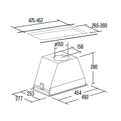 CATA | Cooker Hood | GL 45 X | Silver