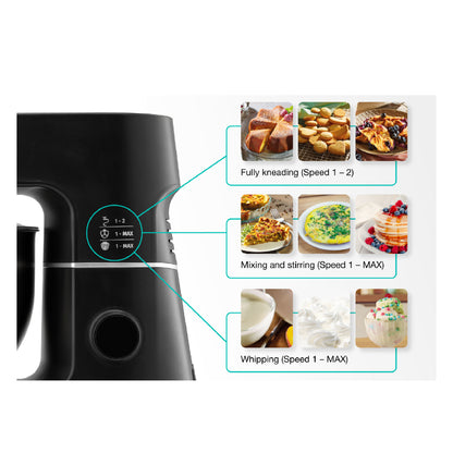Gorenje | MMC1000SCB | Kitchen machine | 1000W | 6L | 12 speeds | Black / Silver