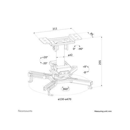 Neomounts | Projector Mounts | CL25-530BL1 Beamer Ceiling Mount | Black