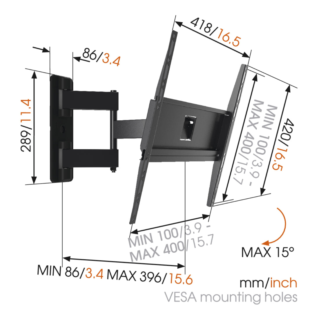 Vogels | TV Mounts | MA3040-A1 | Full Motion | Black