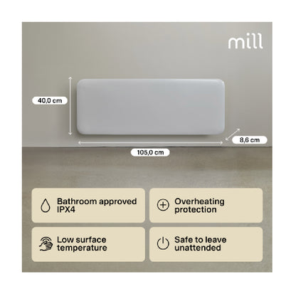 Mill | IB1200DN | Panel Heater | 1200W | Day/Night programs | IPX4 | White