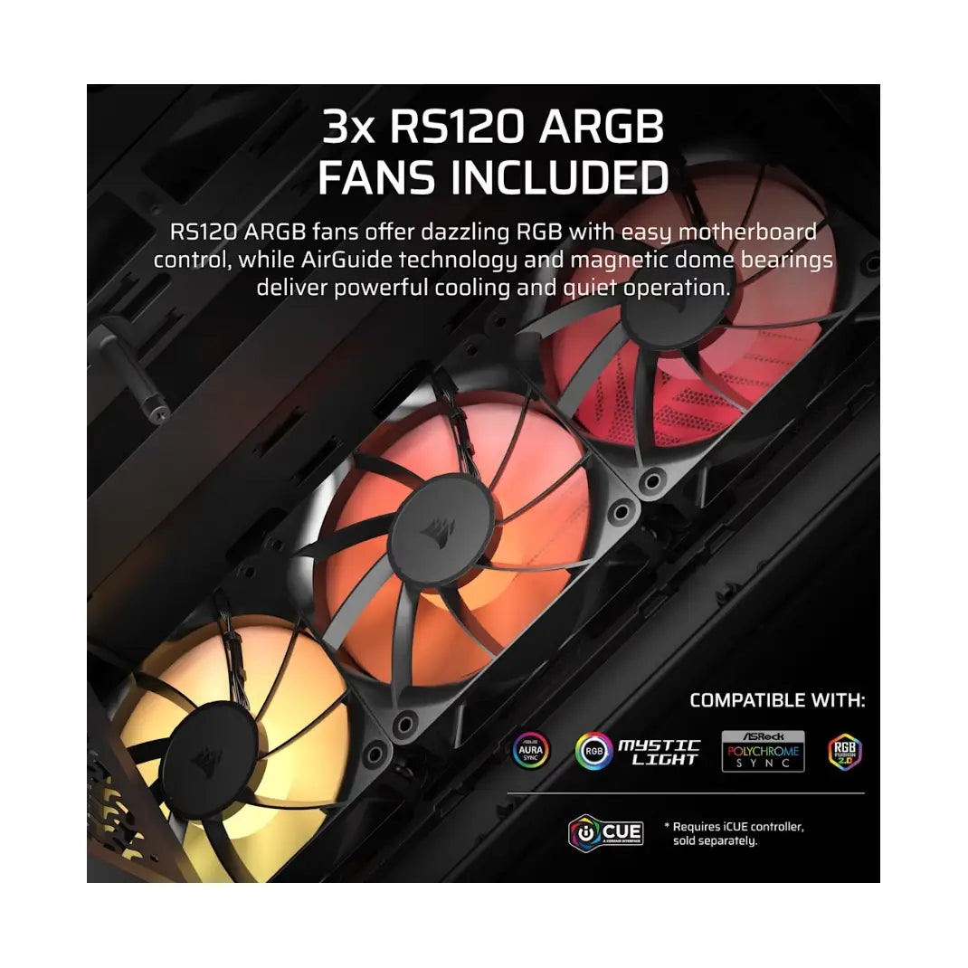 Corsair | PC Case | 3200D RS ARGB | Mid-Tower | Smoke