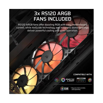 Corsair | PC Case | 3200D RS ARGB | Mid-Tower | Smoke