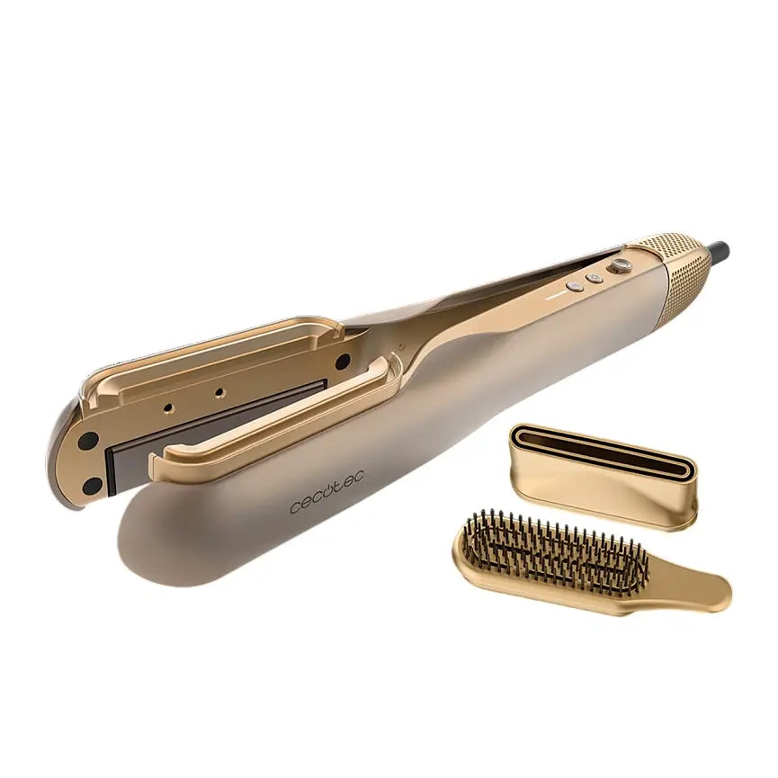 Cecotec | Straightener/hair dryer | 2in1 ForceDry | Plasma Tech | Keratin Ceramic | Beige | Gold