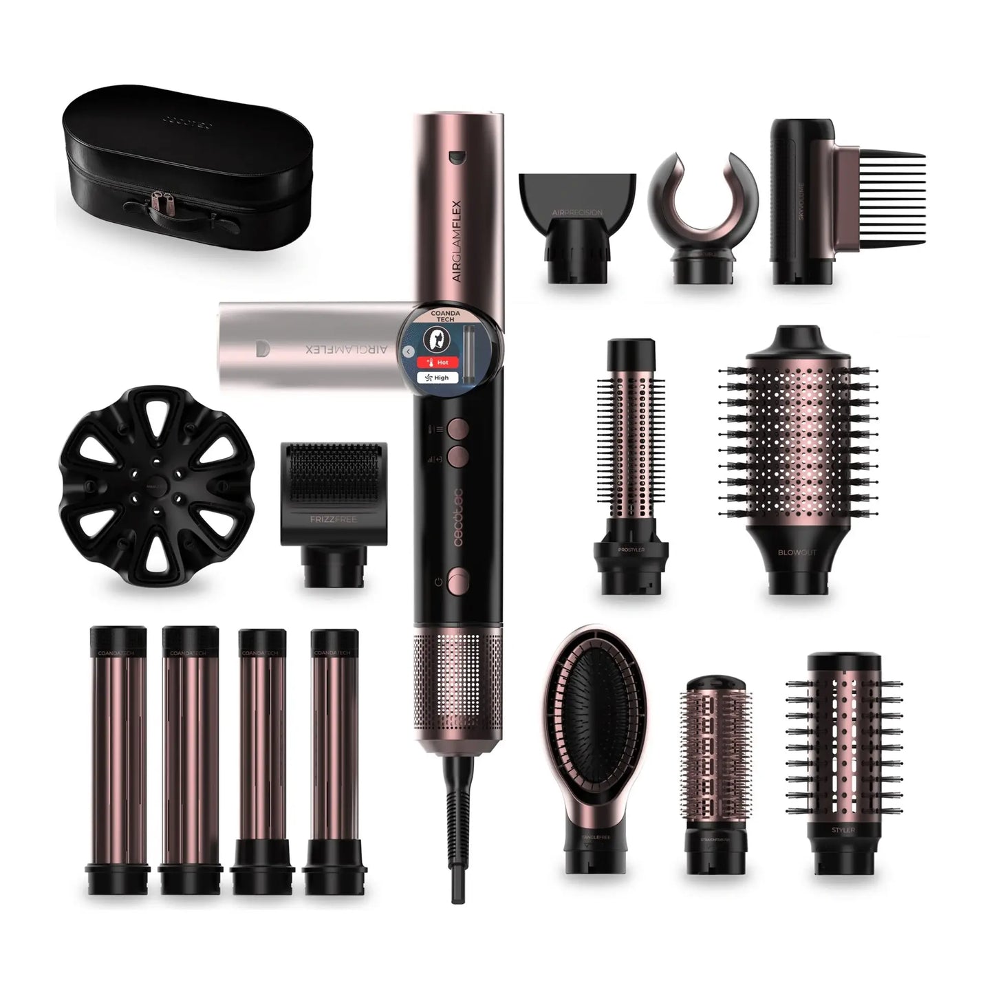 Cecotec | Hair dryer/hair styler | AirGlam 14in1 Flex | 1400 W | Black