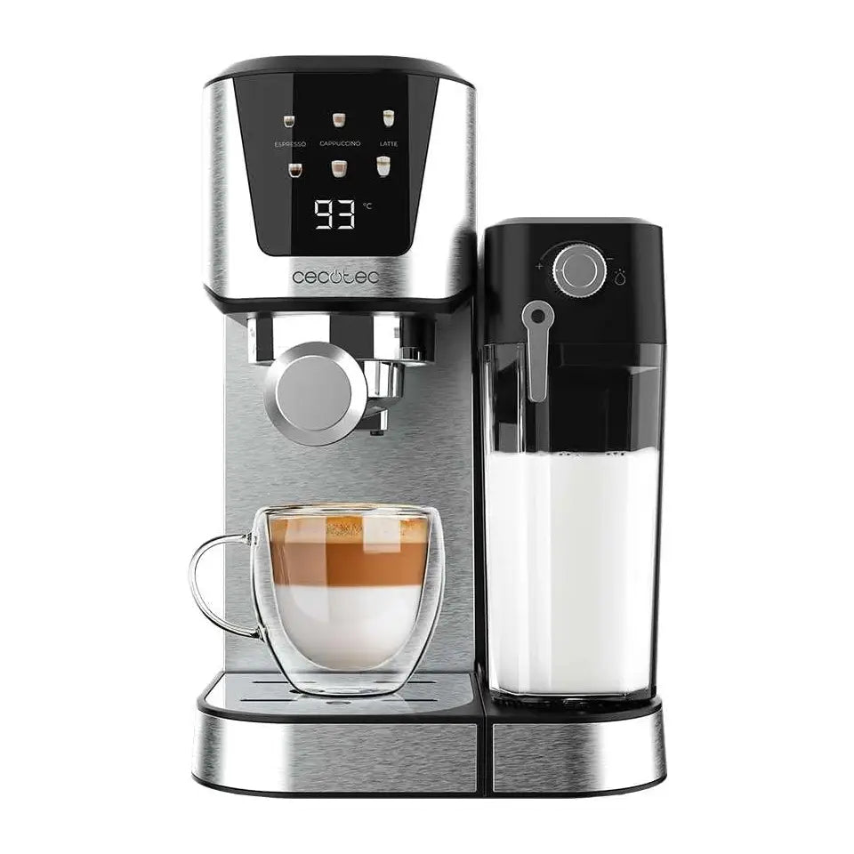 Cecotec | Coffee machine with cappuccinatore | Power Espresso 20 Cream | Semi-automatic | Black | Silver