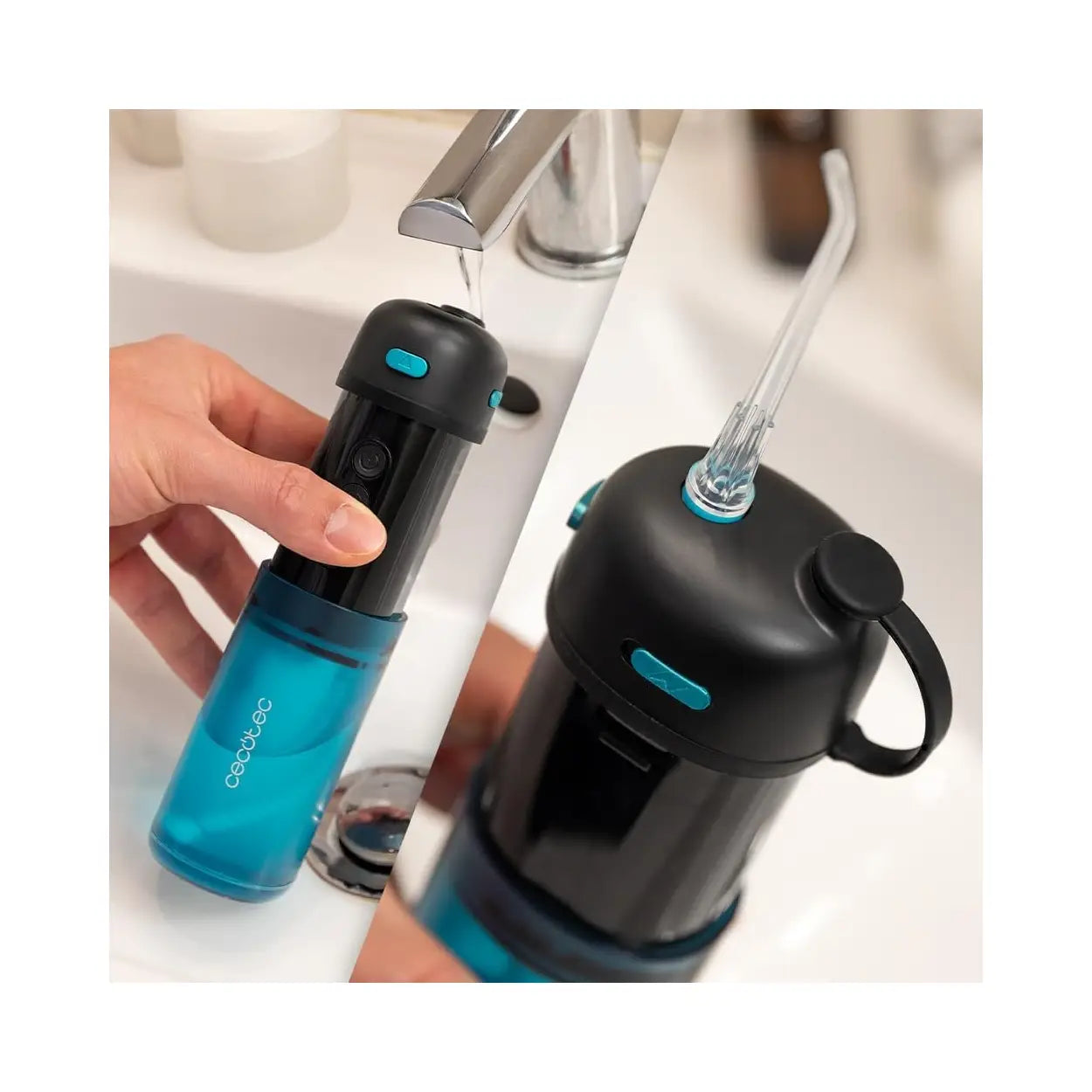Cecotec | Oral Irrigator | ToothCare Jet Splash | 150 ml | Number of heads 2 | Black/Blue