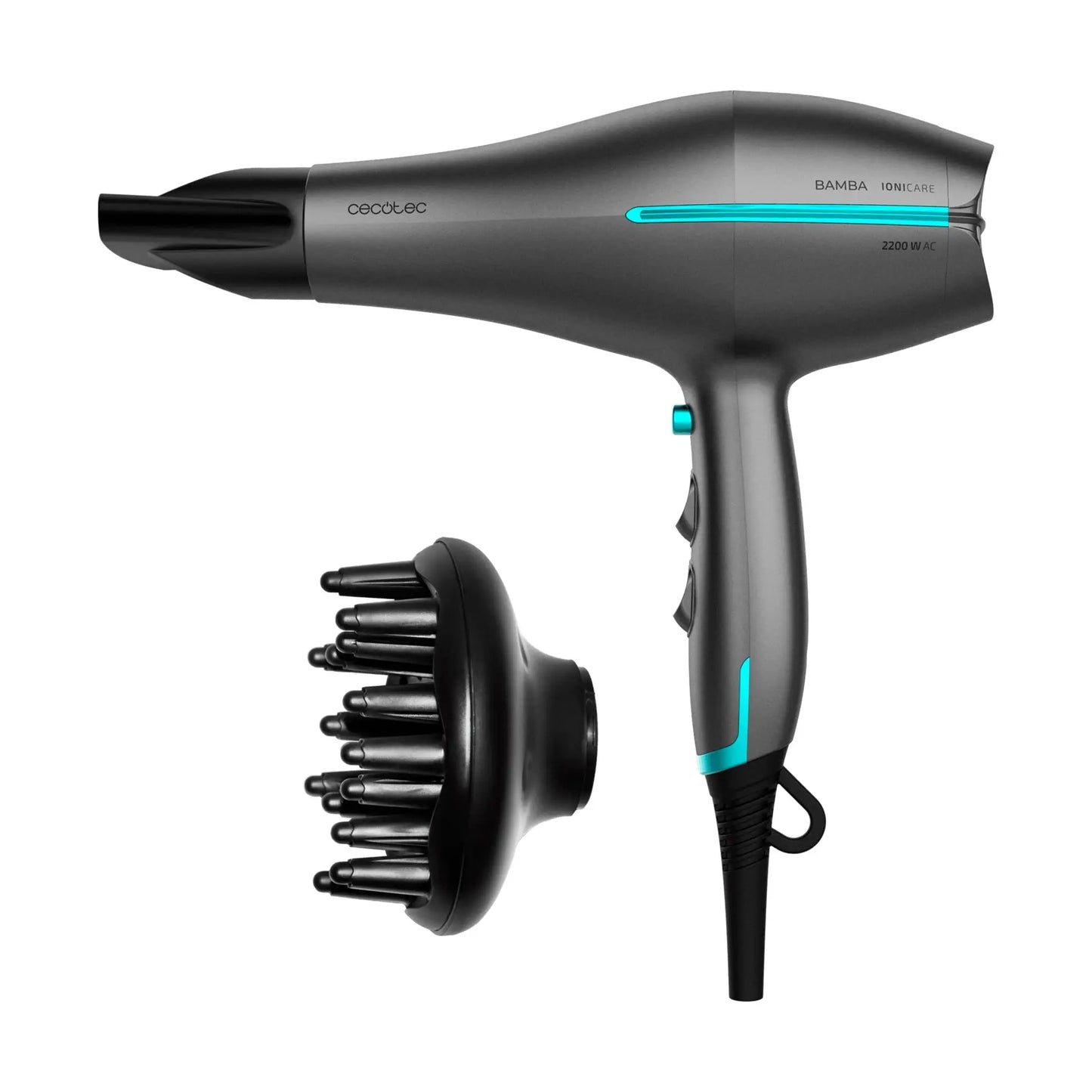 Cecotec | Hair dryer | IoniCare 5300 Maxi Aura Black | 2200 W | Black/Grey