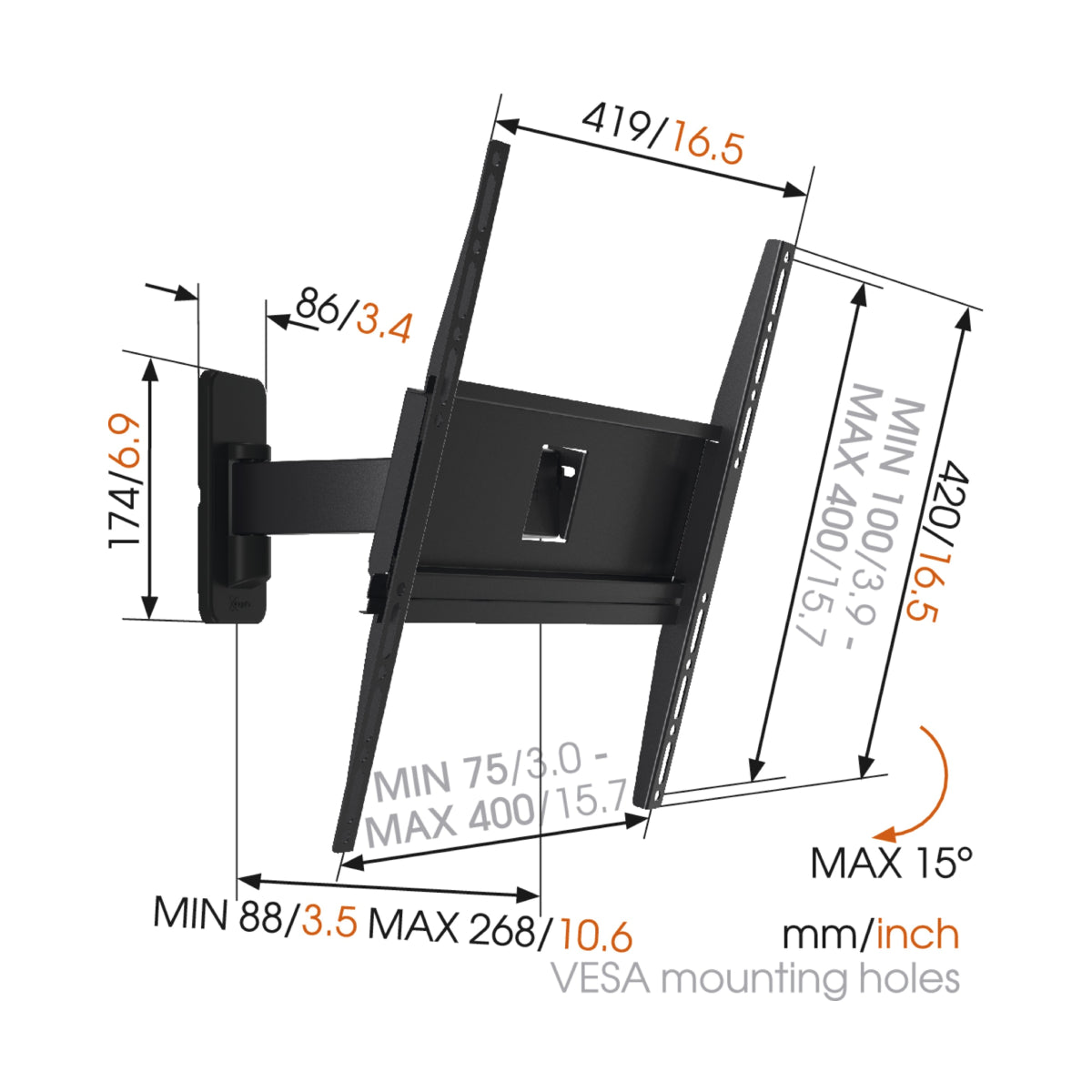 Vogels | TV Mounts | MA3030-A1 | Full Motion | Black