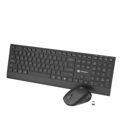 Natec | Keyboard and mouse set | Stringray 2 | Wireless | Membrane | US | 2.4 GHz | Black