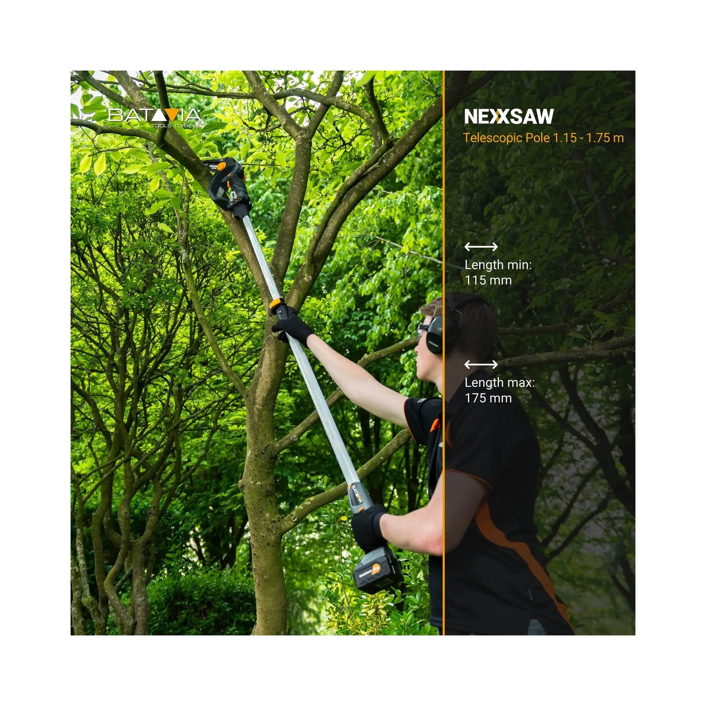 Batavia B.V. | 18V Telescopic Pole 1.15-1.75m for 18V Nexxsaw and 18V Nexxcut