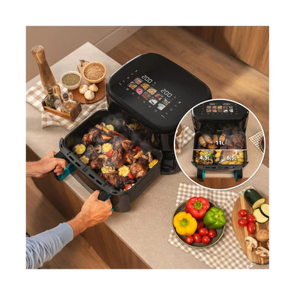 Cecotec | Double hot air fryer | Cecofry&Grill Smokin'Prime 11000 | 2800 W | 11 L | Black