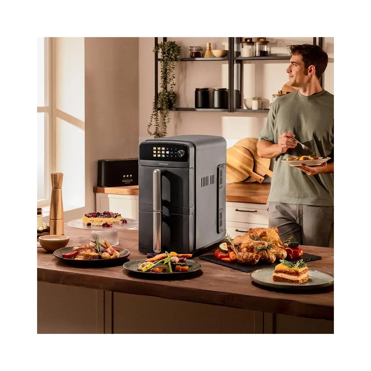 Cecotec | Double hot air fryer | Cecofry DuoLevel 10000 | 2400 W | 10 L | Black