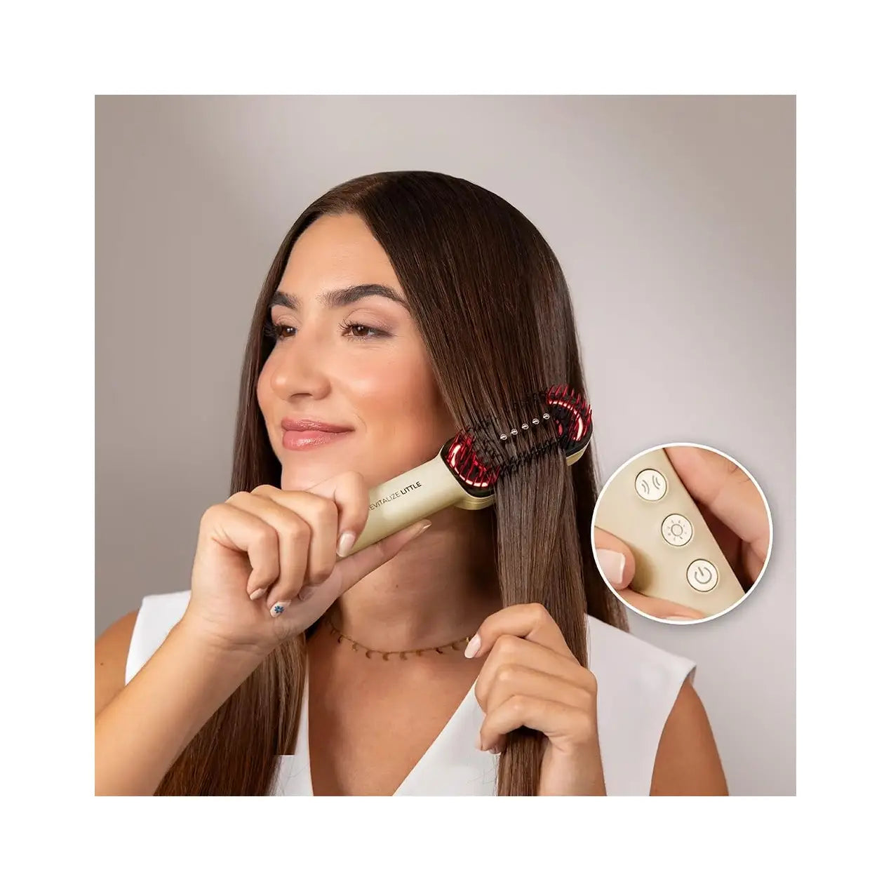 Cecotec | Light therapy hair brush/massager - cordless | Revitalize Little | Cream